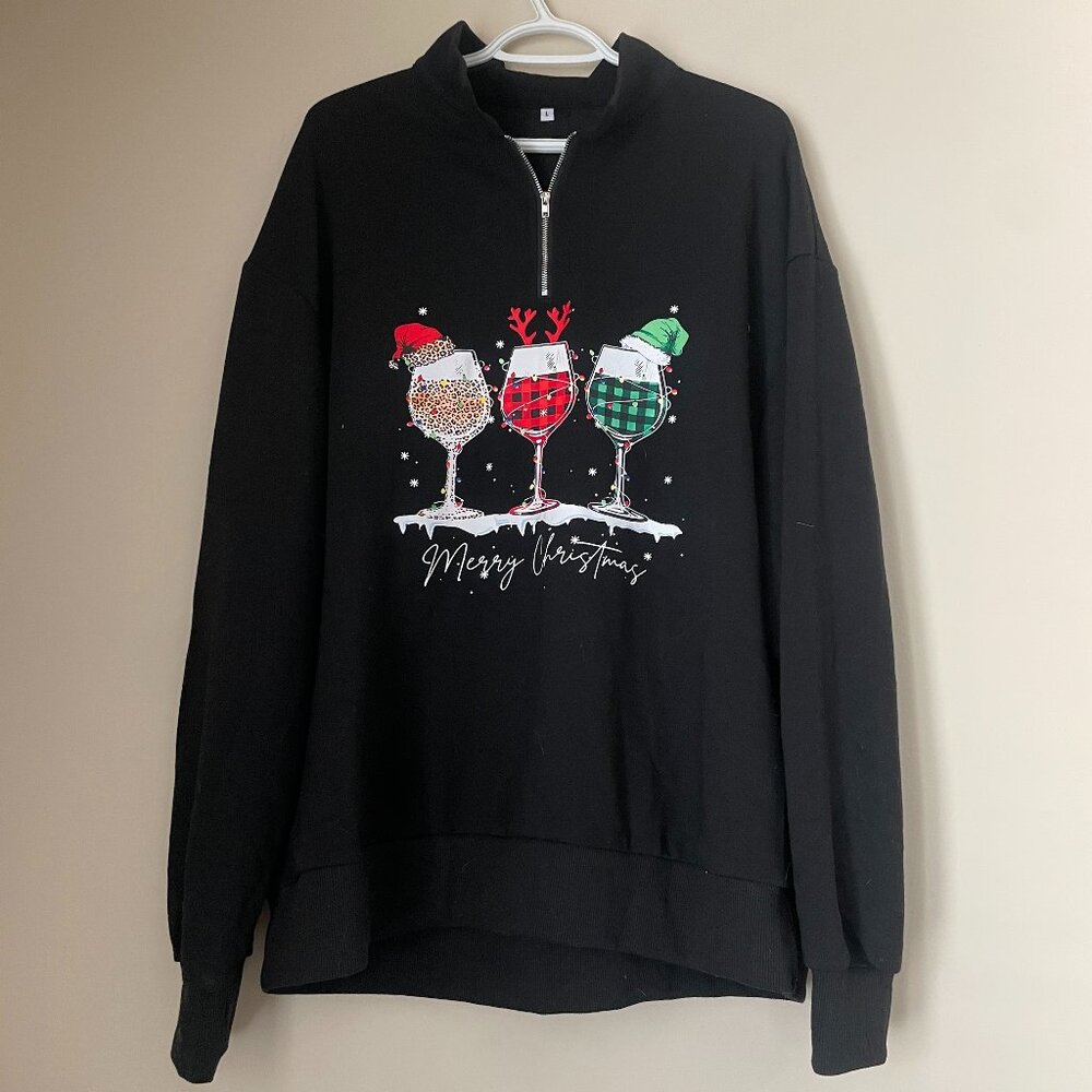 Christmas Wine Glass Sweatshirt